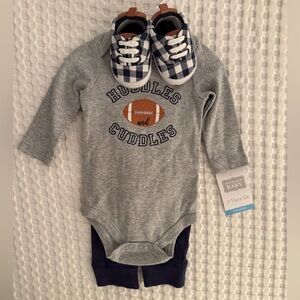 Hudson Baby Gray and Navy Football Set